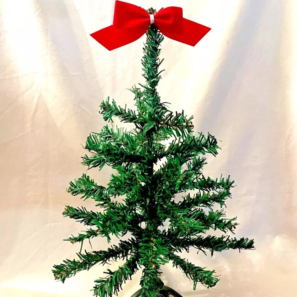 Green Artificial Christmas Tree 16" x 12" Table top Undecorated Easy Storage